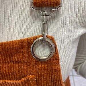 Burnt orange corduroy mini dress small